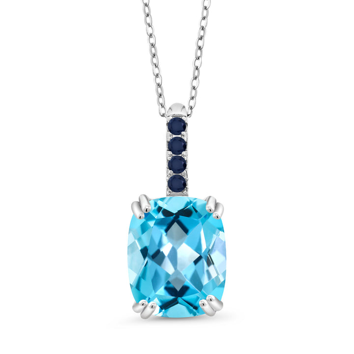 Blue Sapphire - September_Pendant in 925 Sterling Silver