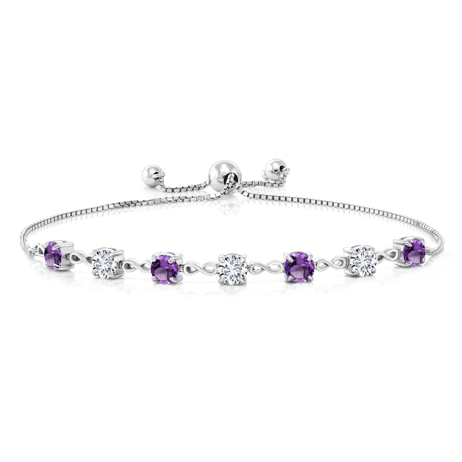 Amethyst - February_Bracelet in 925 Sterling Silver