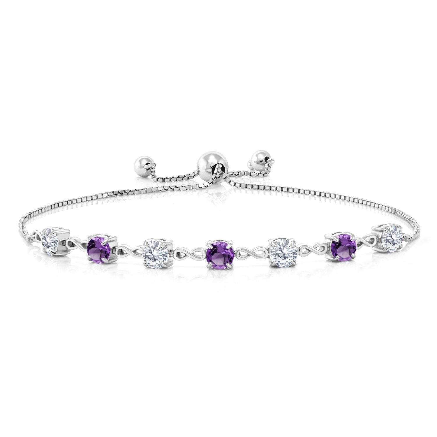 Moissanite - April_Bracelet in 925 Sterling Silver