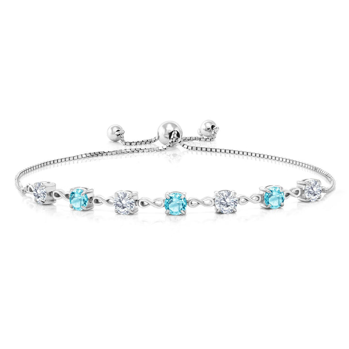 Swiss Blue Topaz - November_Bracelet in 925 Sterling Silver