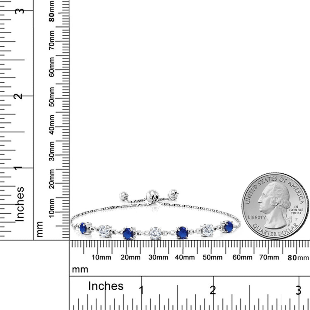 Created Sapphire - September_Bracelet in 925 Sterling Silver