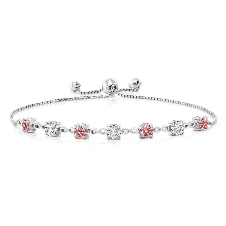 White Lab Grown Diamond - April_Bracelet in 925 Sterling Silver