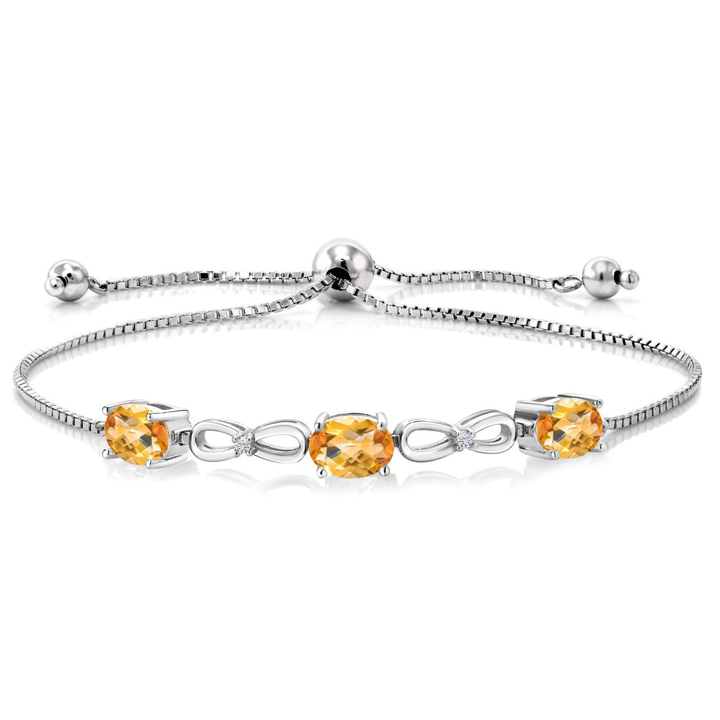 Citrine-Checkerboard - November_Bracelet in 925 Sterling Silver