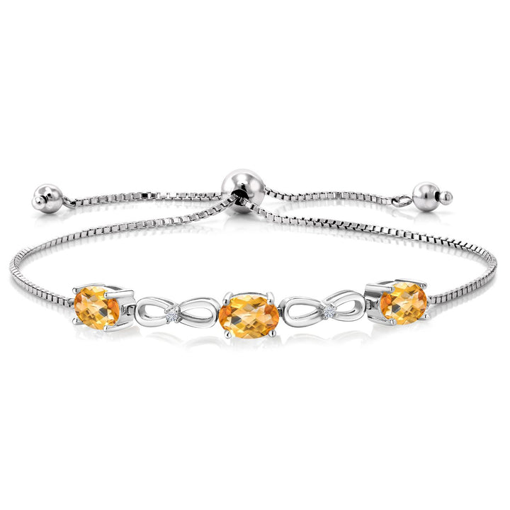 Citrine-Checkerboard - November_Bracelet in 925 Sterling Silver