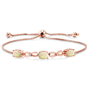 Ethiopian Opal-Cabochon - October_Bracelet in 925 Rose Gold Plated Silver