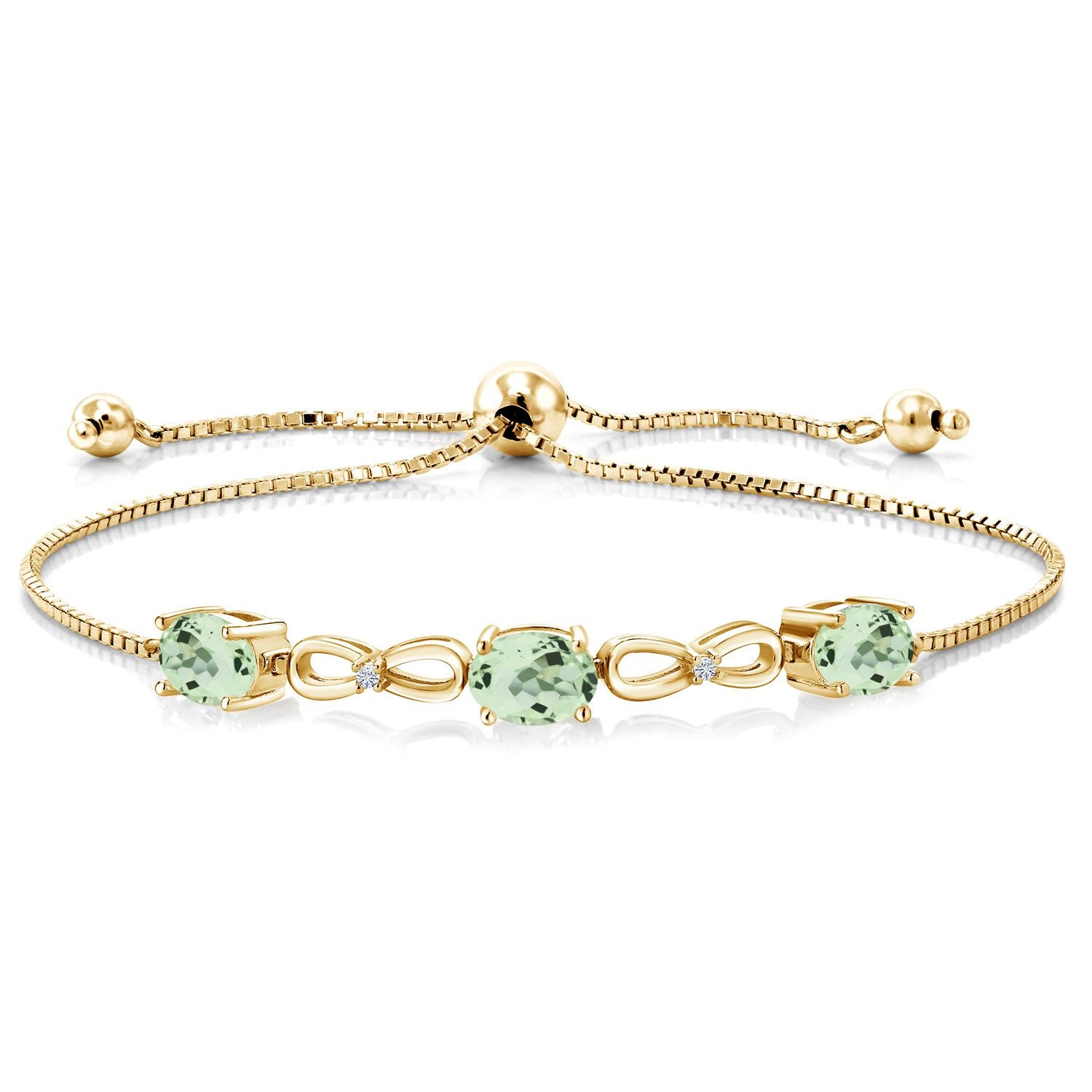 Prasiolite_Bracelet in 925 Yellow Gold Plated Silver