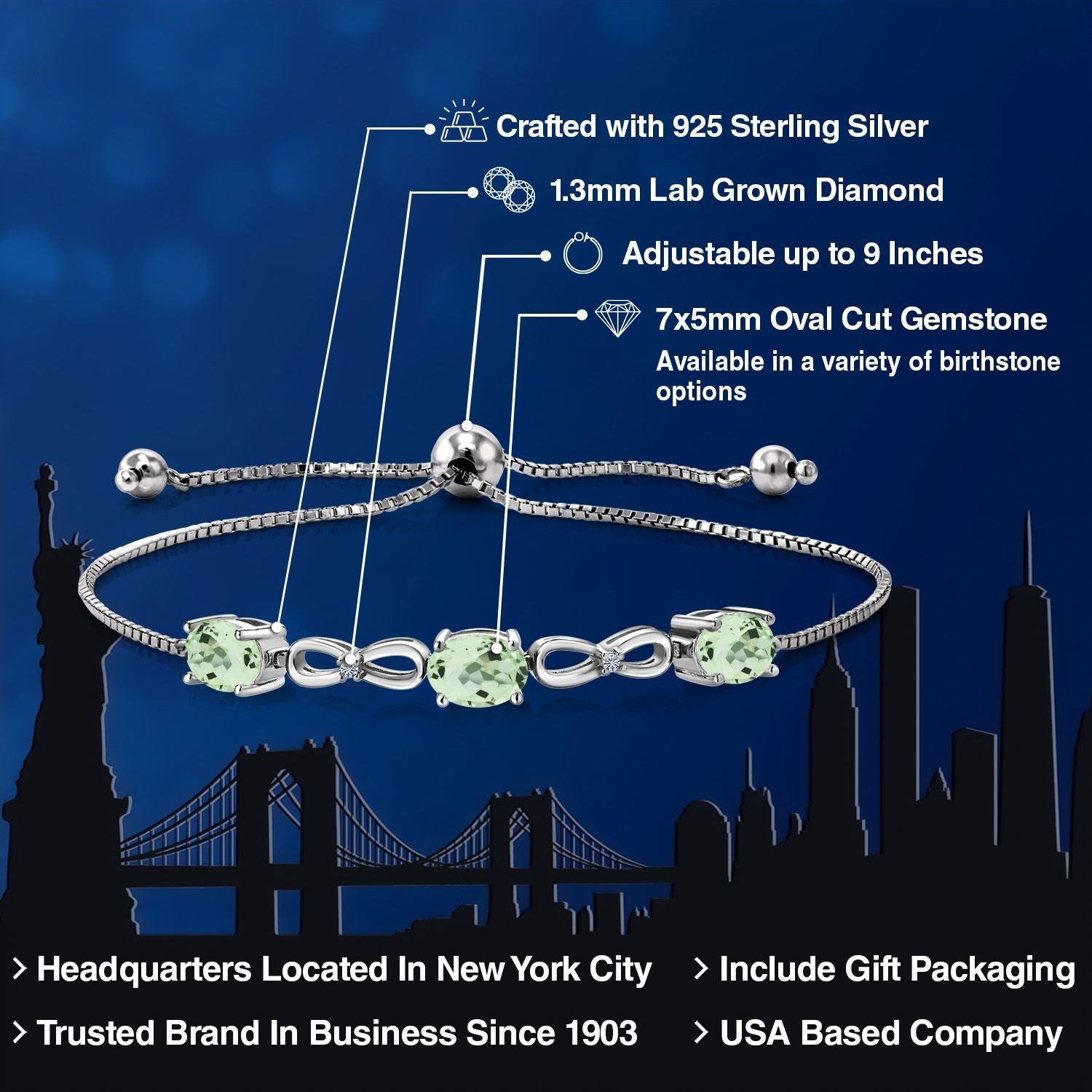 Prasiolite_Bracelet in 925 Sterling Silver