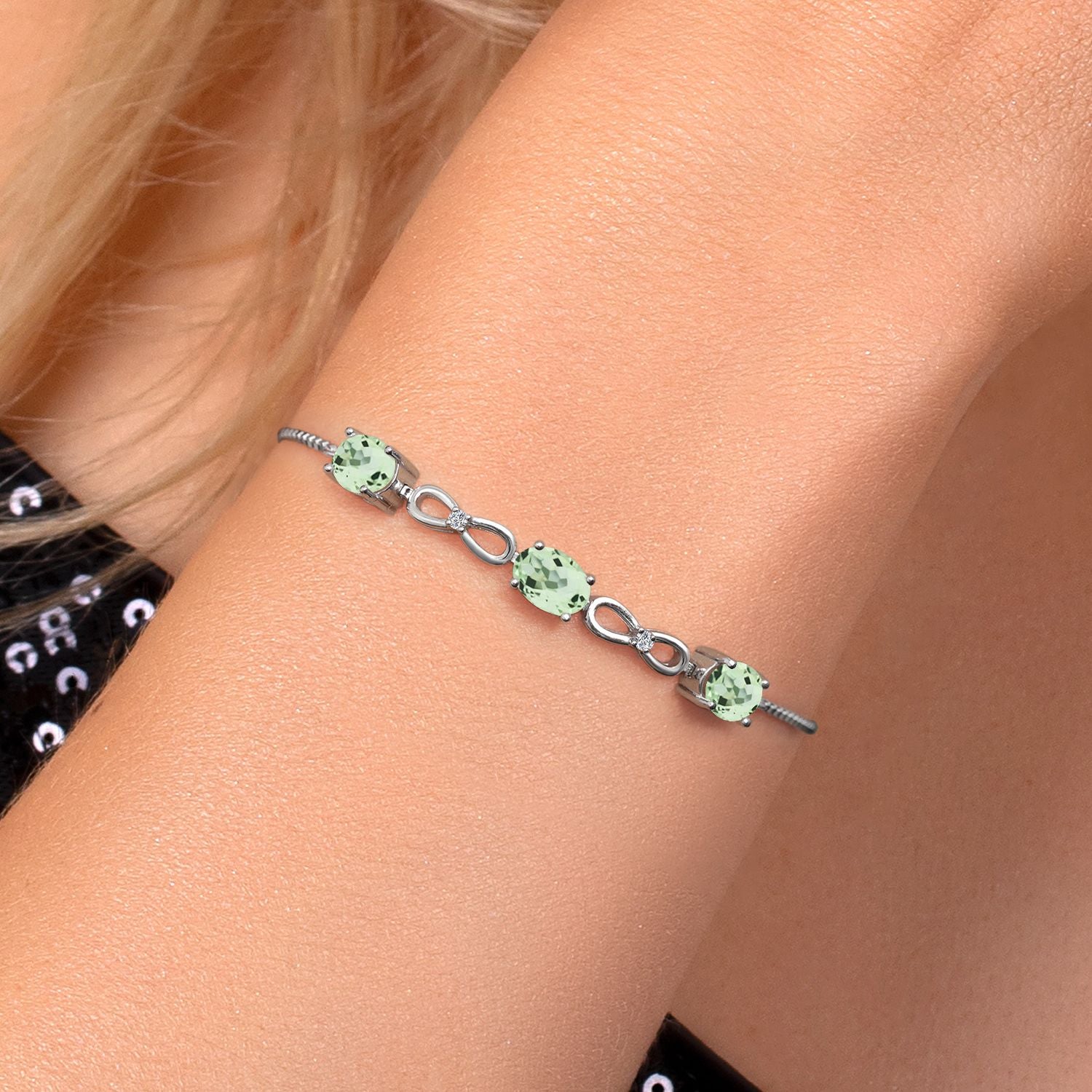 Prasiolite_Bracelet in 925 Sterling Silver