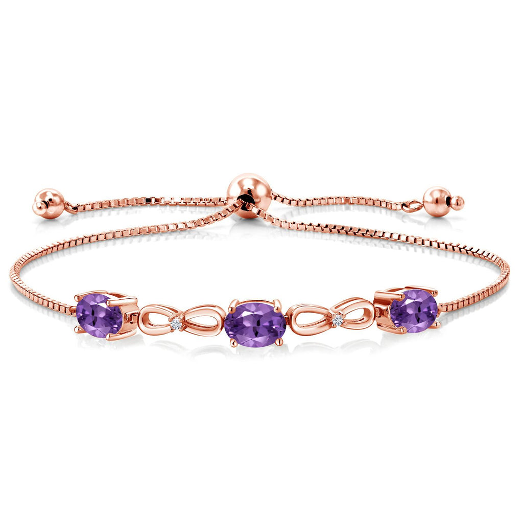 Amethyst - February_Bracelet in 925 Rose Gold Plated Silver