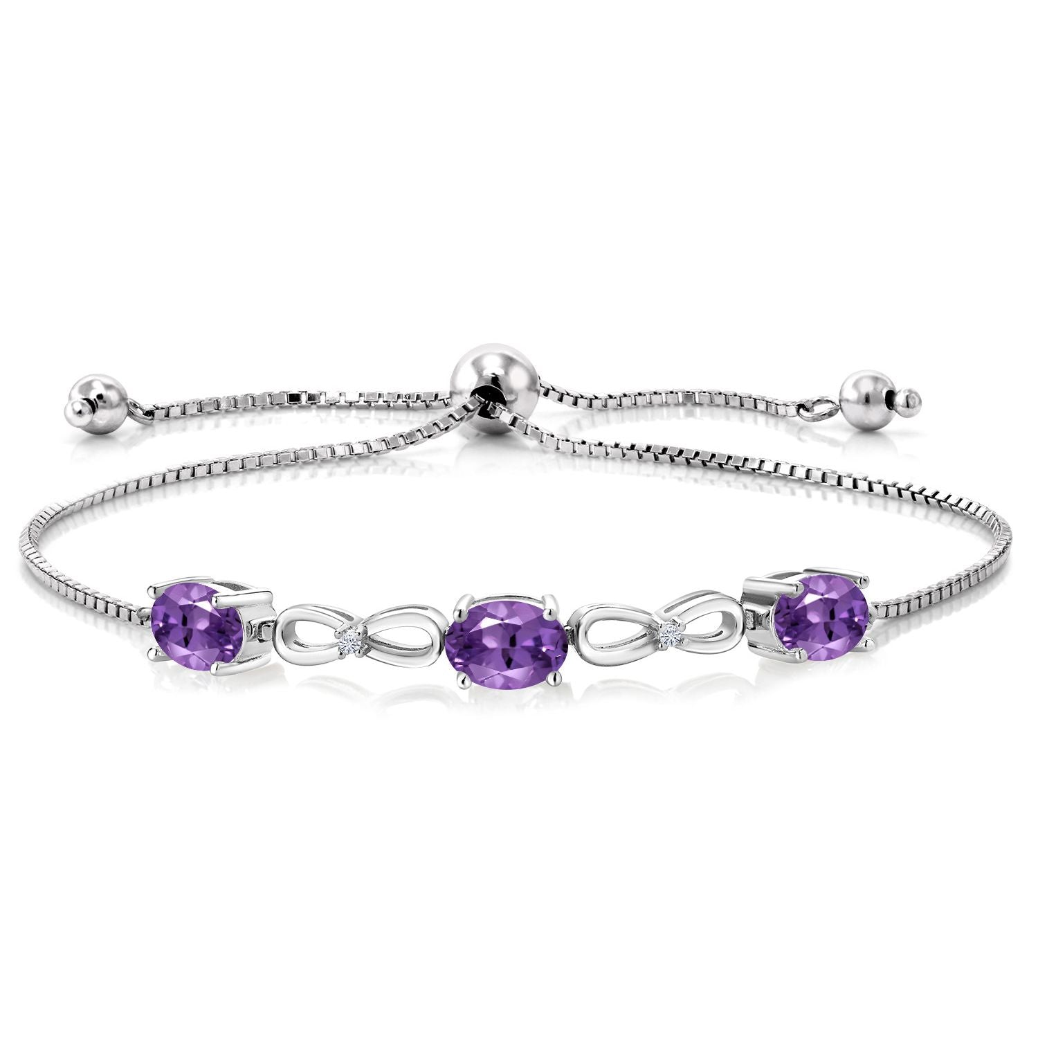 Amethyst - February_Bracelet in 925 Sterling Silver