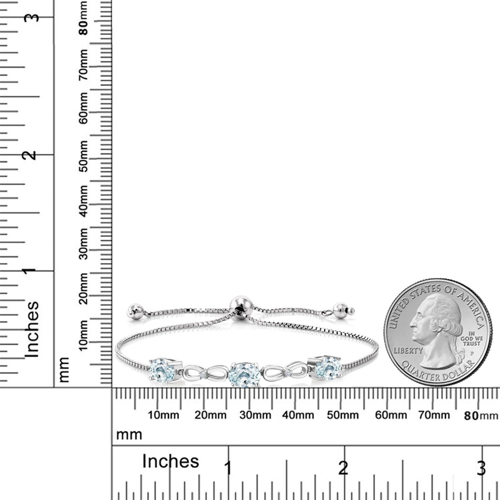 Aquamarine - March_Bracelet in 925 Sterling Silver