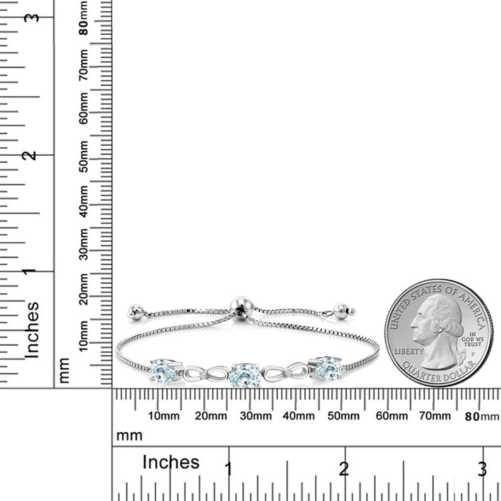 Aquamarine - March_Bracelet in 925 Sterling Silver