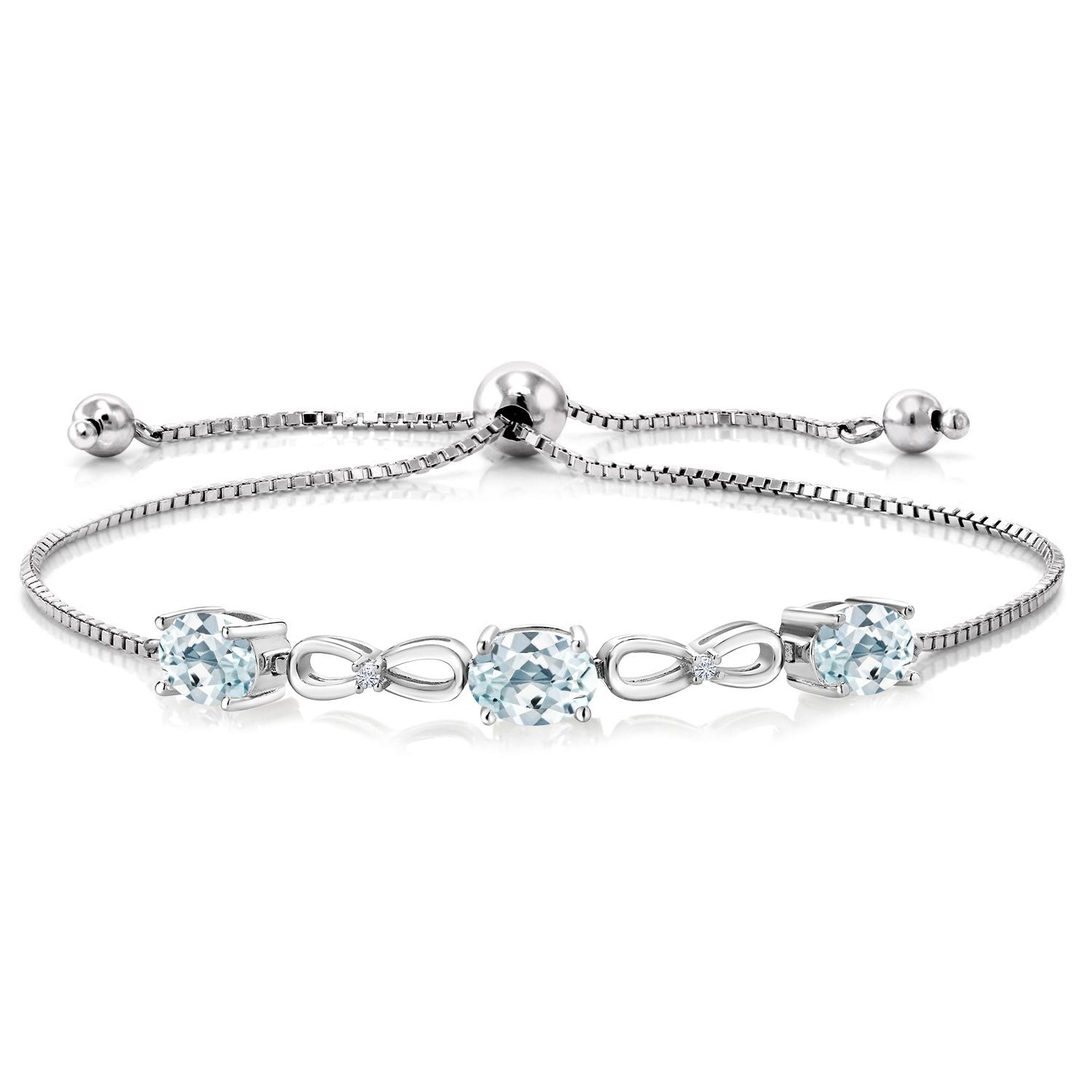 Aquamarine - March_Bracelet in 925 Sterling Silver
