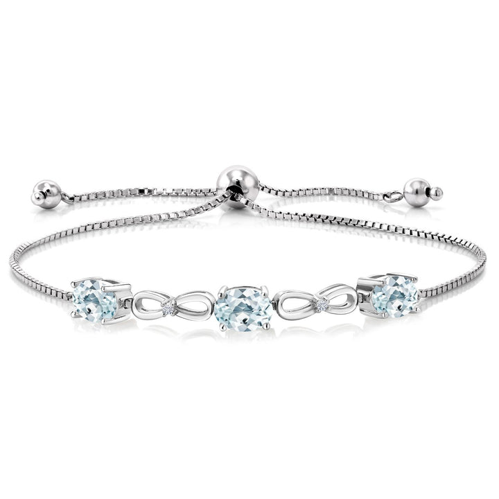 Aquamarine - March_Bracelet in 925 Sterling Silver