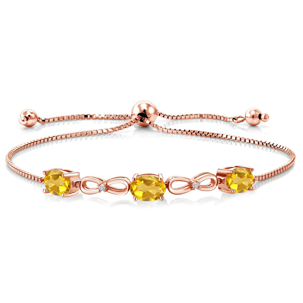 Citrine - November_Bracelet in 925 Rose Gold Plated Silver