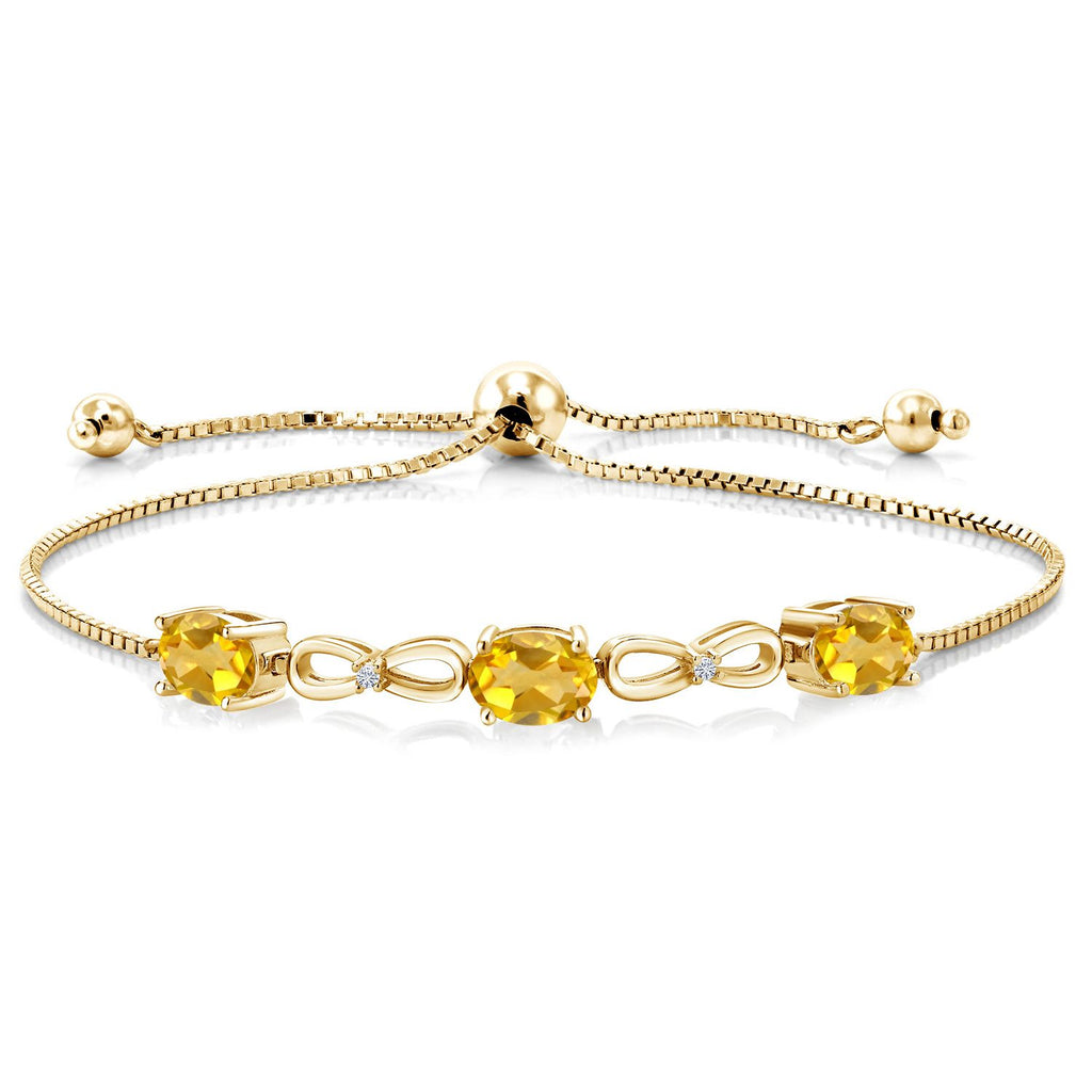 Citrine - November_Bracelet in 925 Yellow Gold Plated Silver