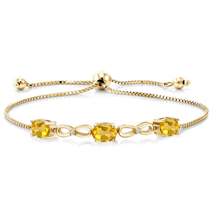 Citrine - November_Bracelet in 925 Yellow Gold Plated Silver