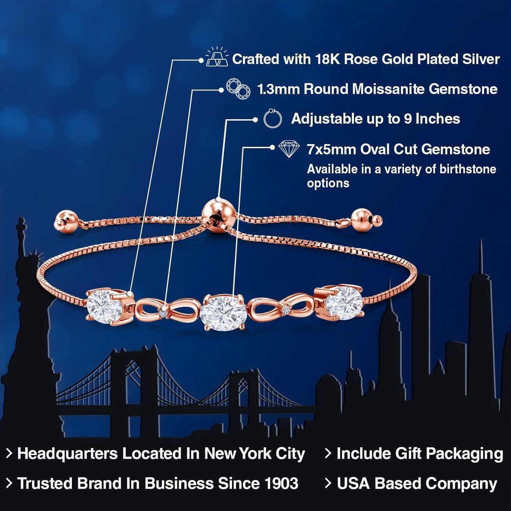 Moissanite - April_Bracelet in 925 Rose Gold Plated Silver