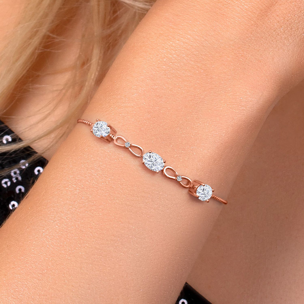 Moissanite - April_Bracelet in 925 Rose Gold Plated Silver