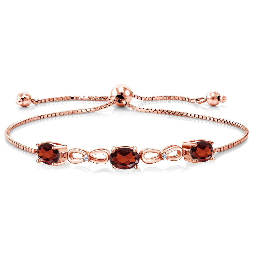 Garnet - January_Bracelet in 925 Rose Gold Plated Silver