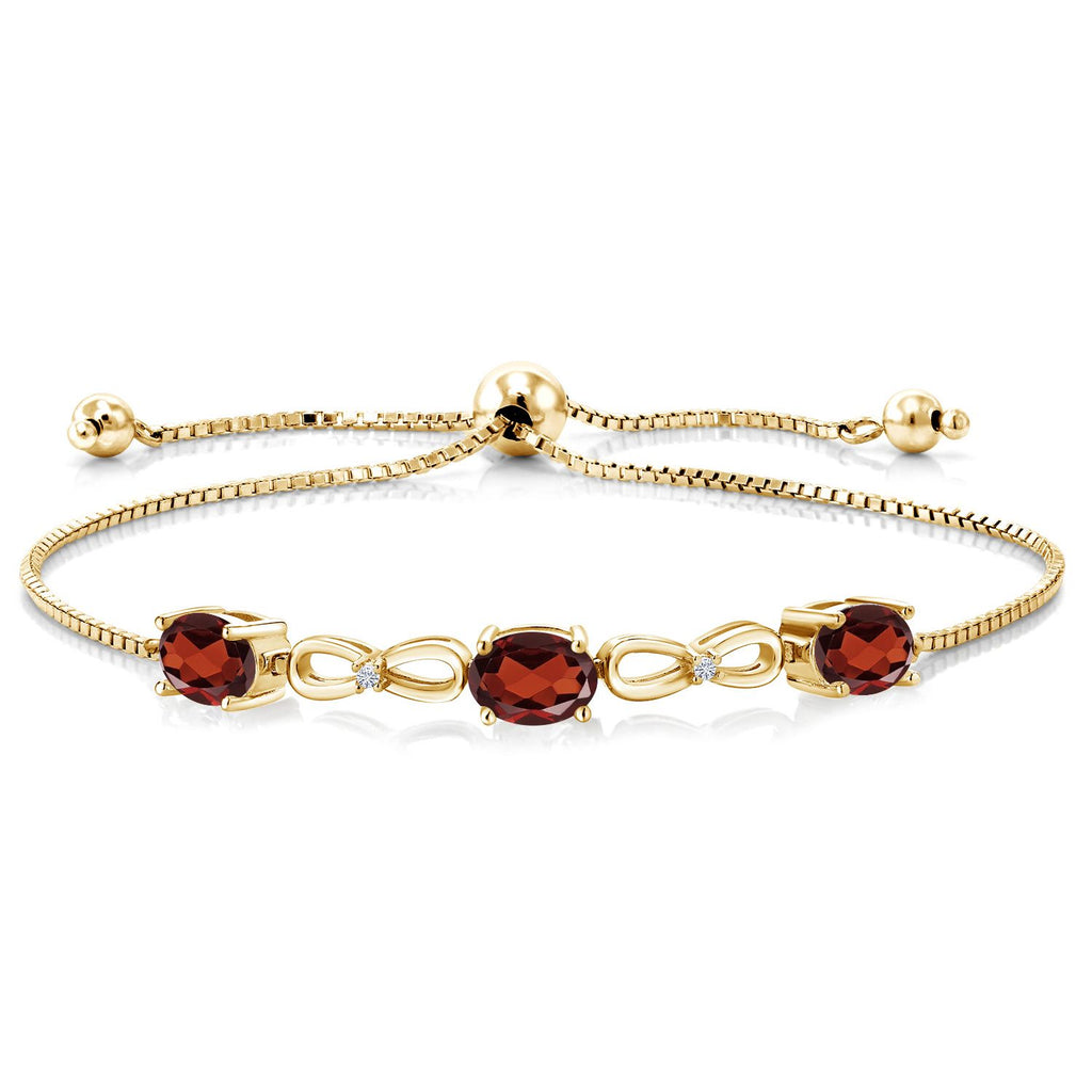 Garnet - January_Bracelet in 925 Yellow Gold Plated Silver