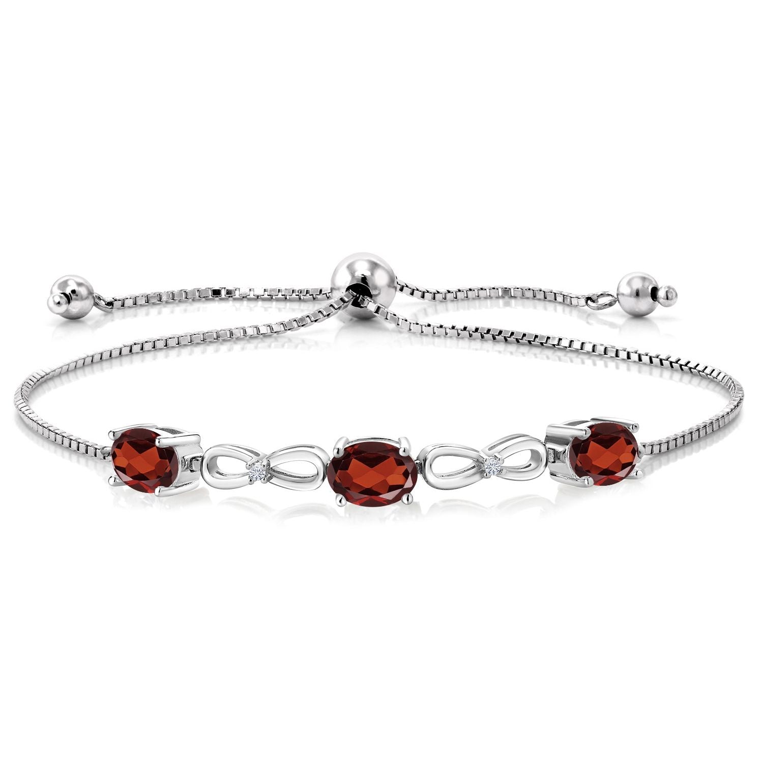 Garnet - January_Bracelet in 925 Sterling Silver