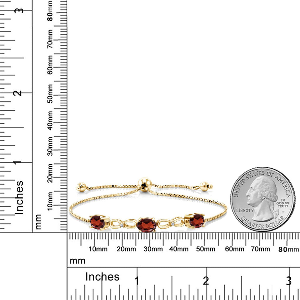 Garnet - January_Bracelet in 925 Yellow Gold Plated Silver