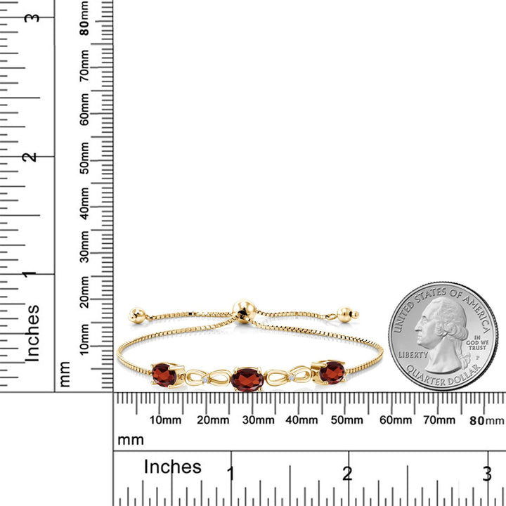 Garnet - January_Bracelet in 925 Yellow Gold Plated Silver