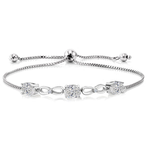White Lab Grown Diamond - April_Bracelet in 925 Sterling Silver