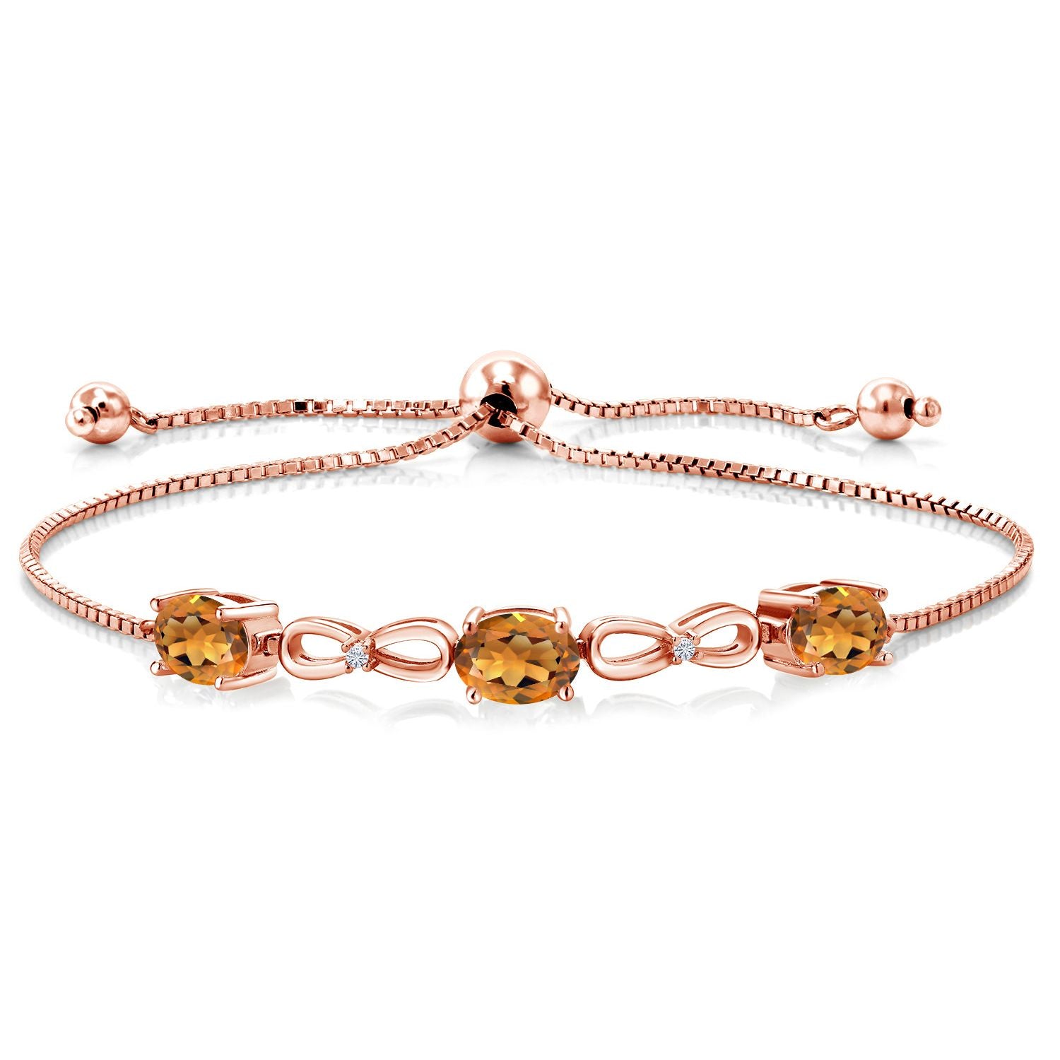 Madeira Citrine_Bracelet in 925 Rose Gold Plated Silver