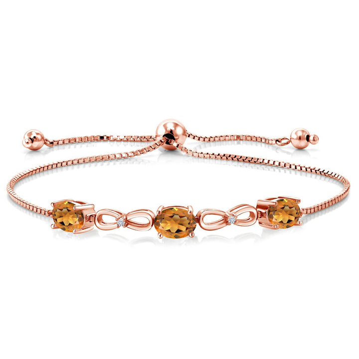 Madeira Citrine_Bracelet in 925 Rose Gold Plated Silver