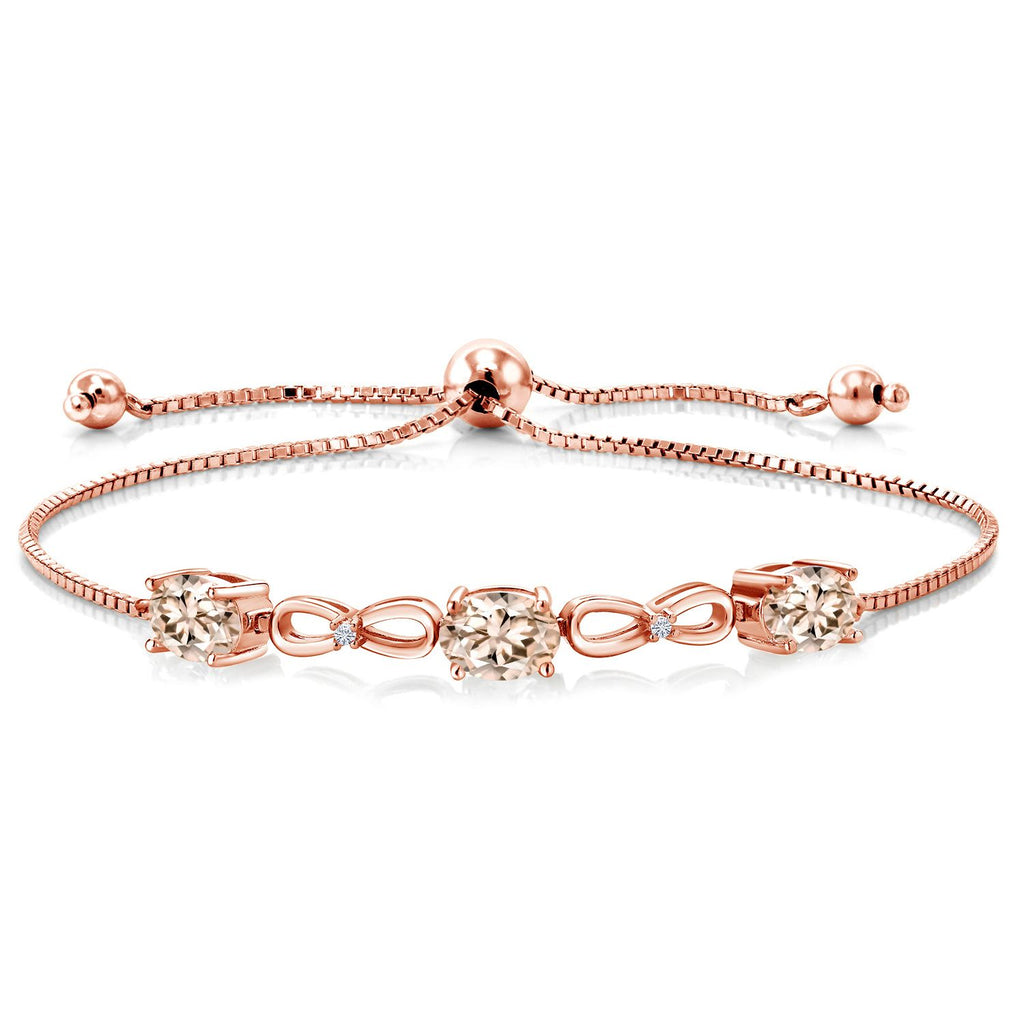Morganite - October_Bracelet in 925 Rose Gold Plated Silver