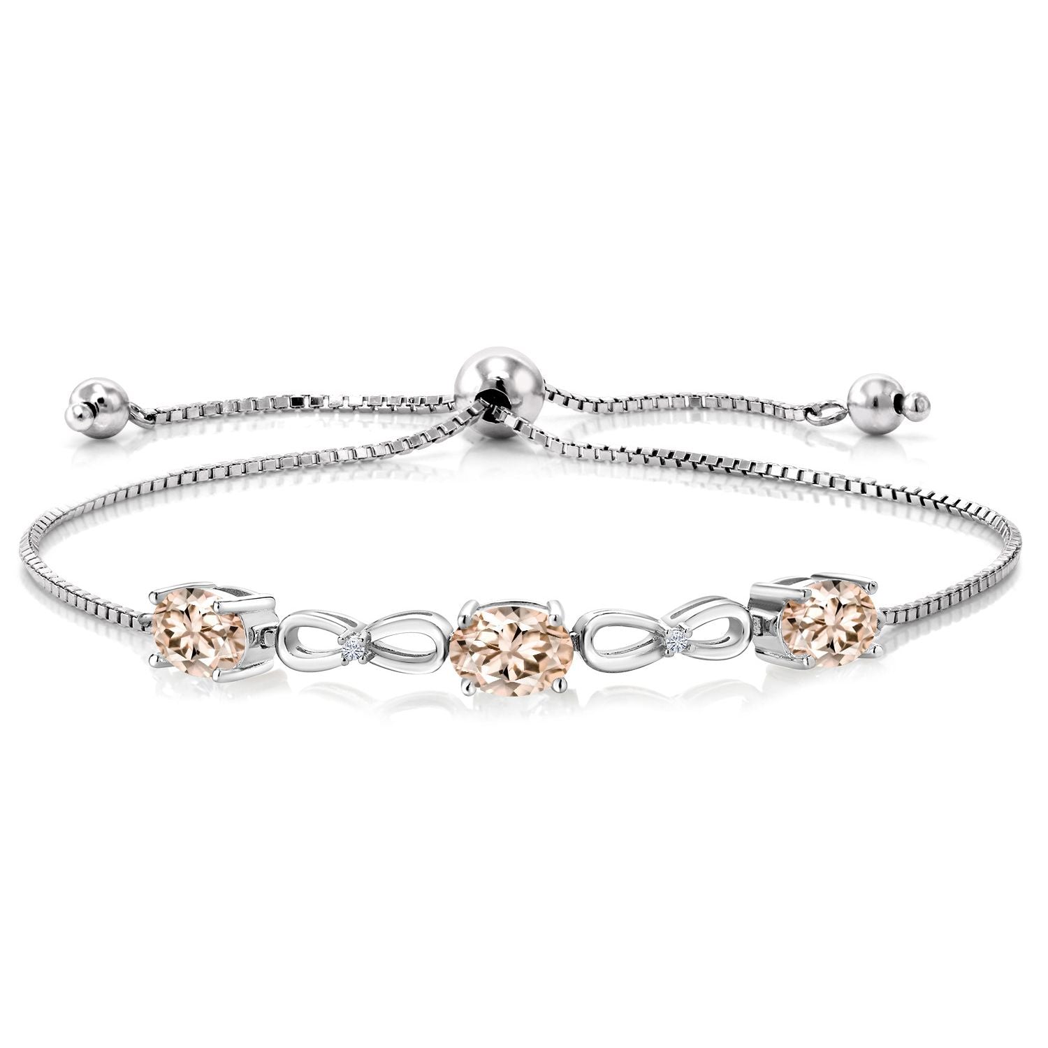 Morganite - October_Bracelet in 925 Sterling Silver