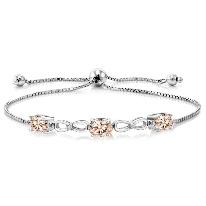 Morganite - October_Bracelet in 925 Sterling Silver