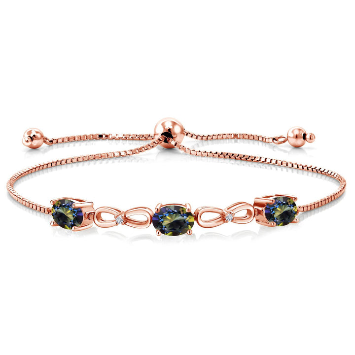Blue Mystic Topaz_Bracelet in 925 Rose Gold Plated Silver
