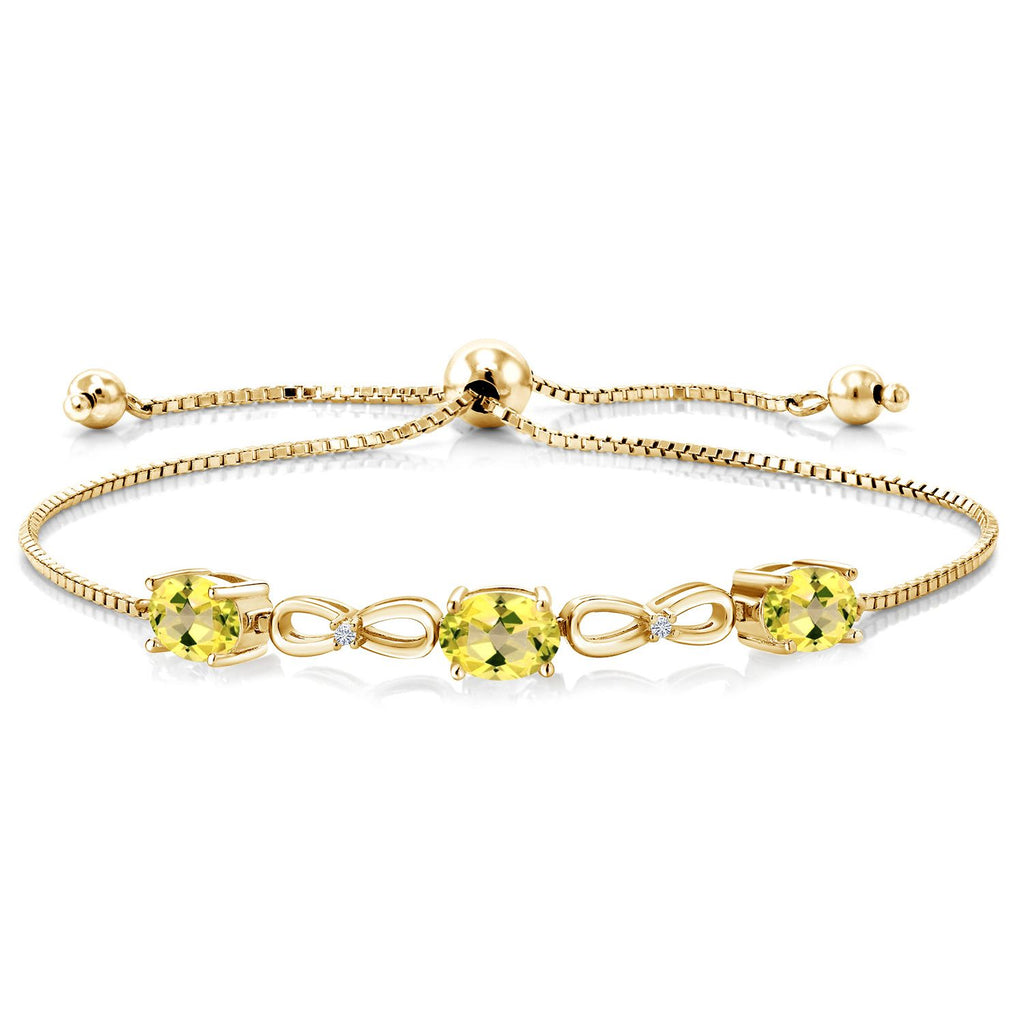 Canary Mystic Topaz_Bracelet in 925 Yellow Gold Plated Silver