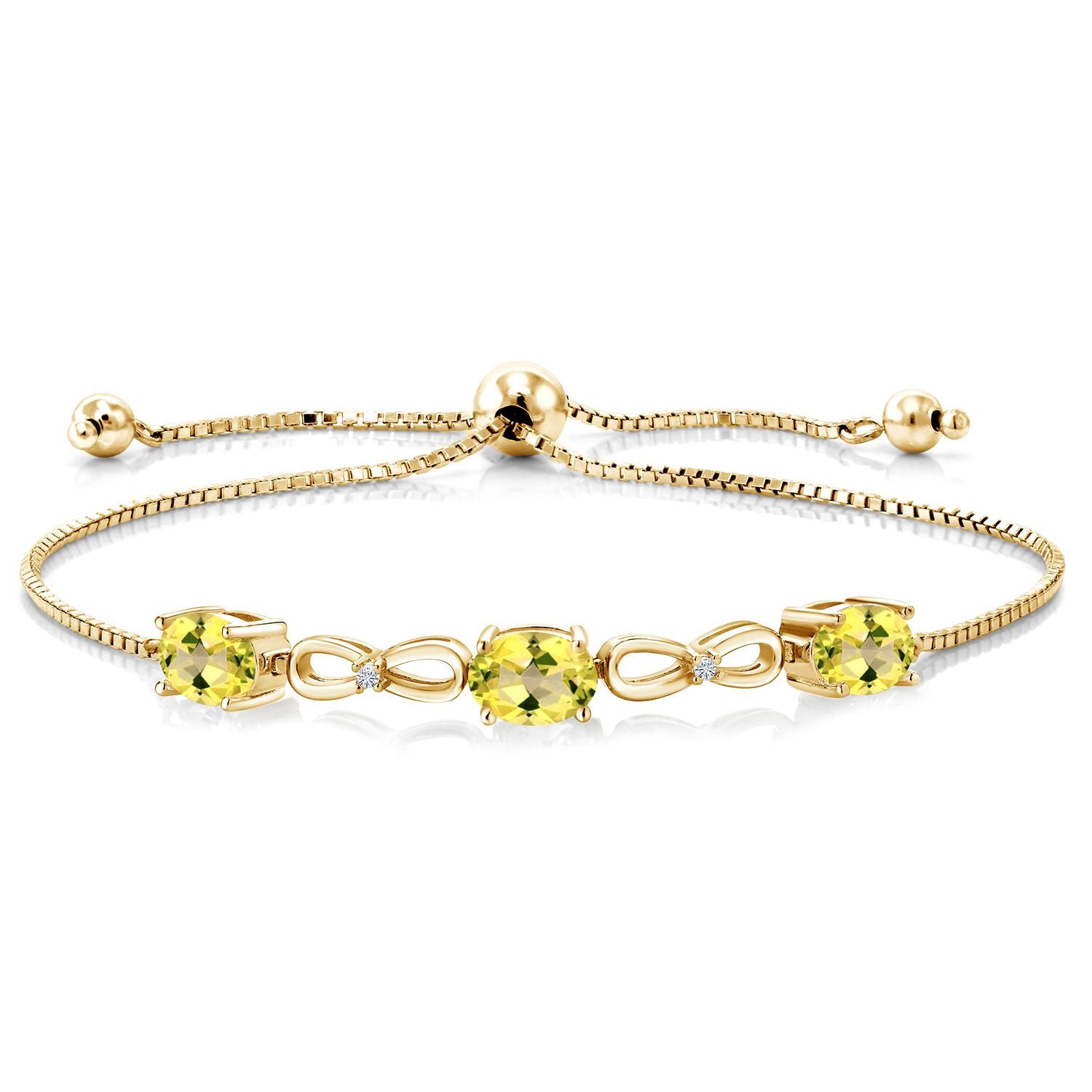 Canary Mystic Topaz_Bracelet in 925 Yellow Gold Plated Silver
