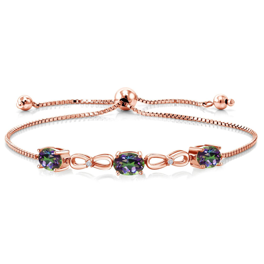 Green Mystic Topaz_Bracelet in 925 Rose Gold Plated Silver