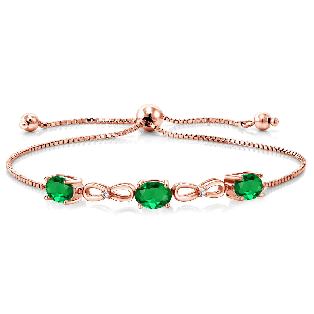 Nano Emerald - May_Bracelet in 925 Rose Gold Plated Silver