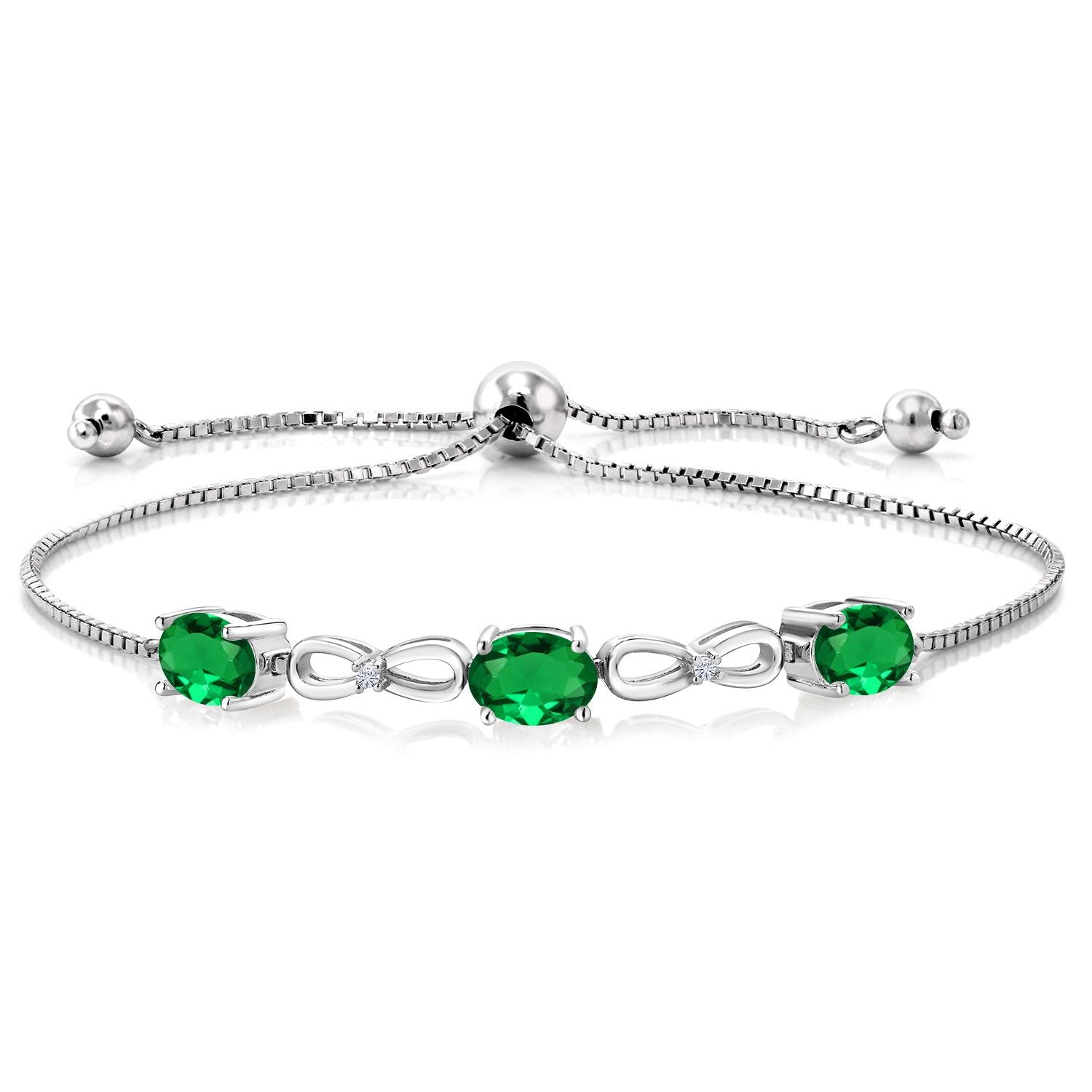 Nano Emerald - May_Bracelet in 925 Sterling Silver