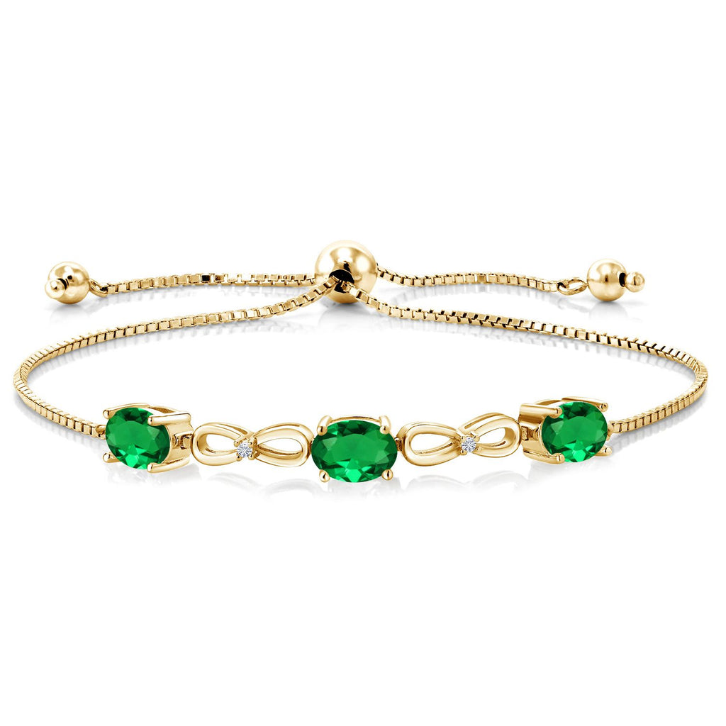 Nano Emerald - May_Bracelet in 925 Yellow Gold Plated Silver