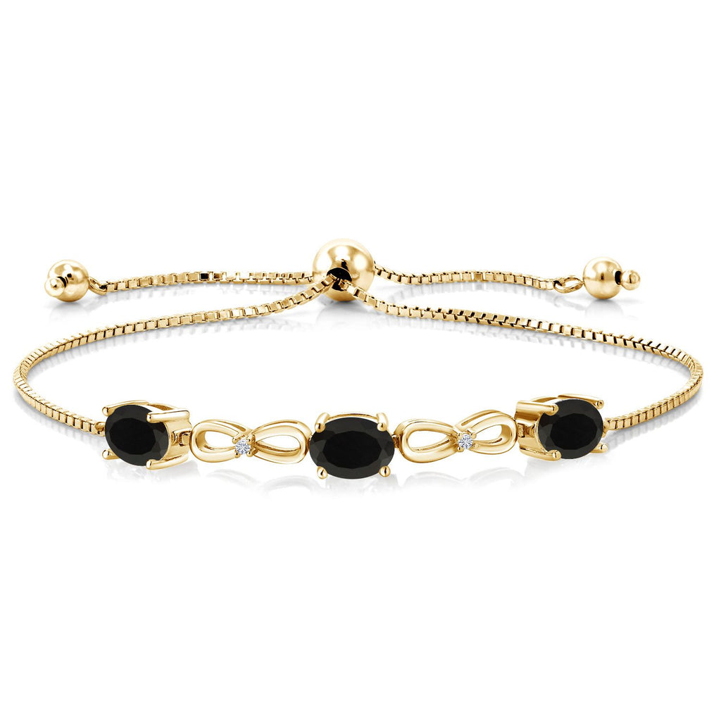 Onyx - December_Bracelet in 925 Yellow Gold Plated Silver