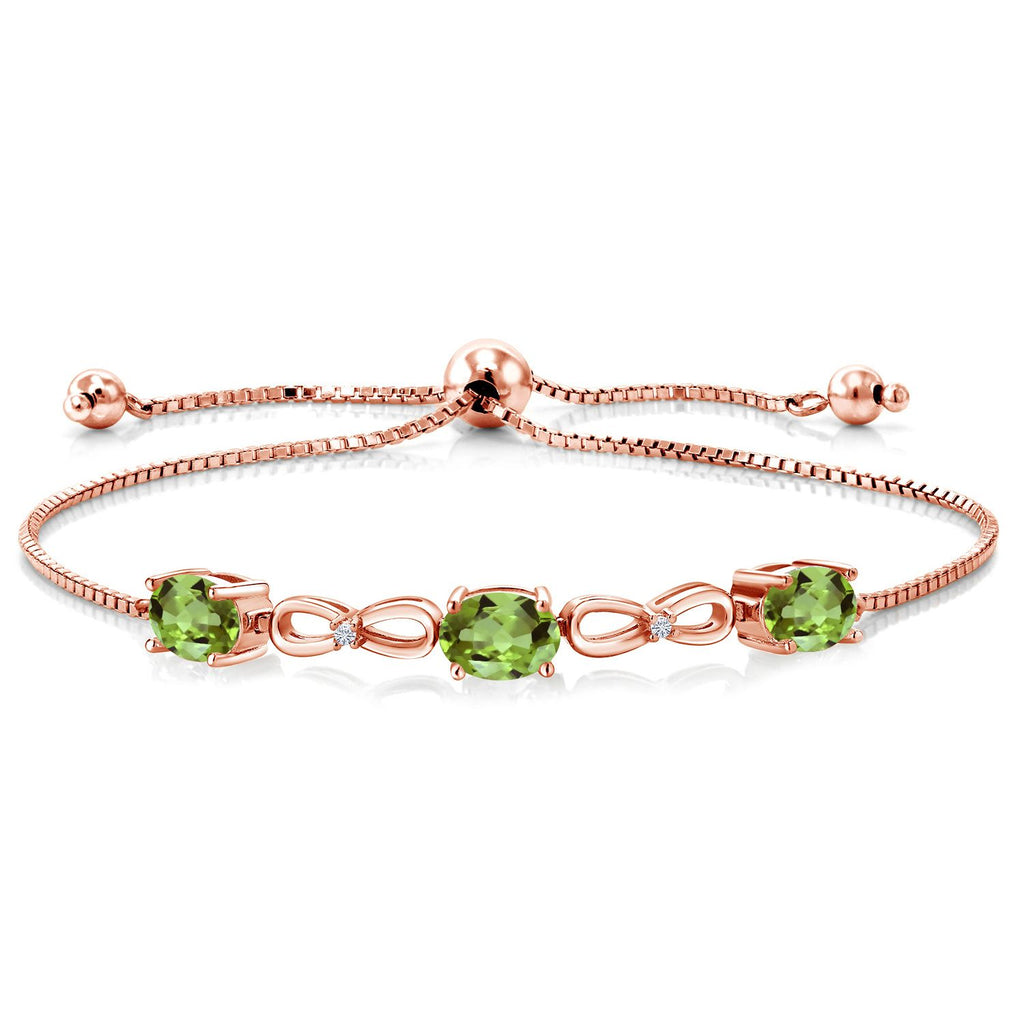 Peridot - August_Bracelet in 925 Rose Gold Plated Silver