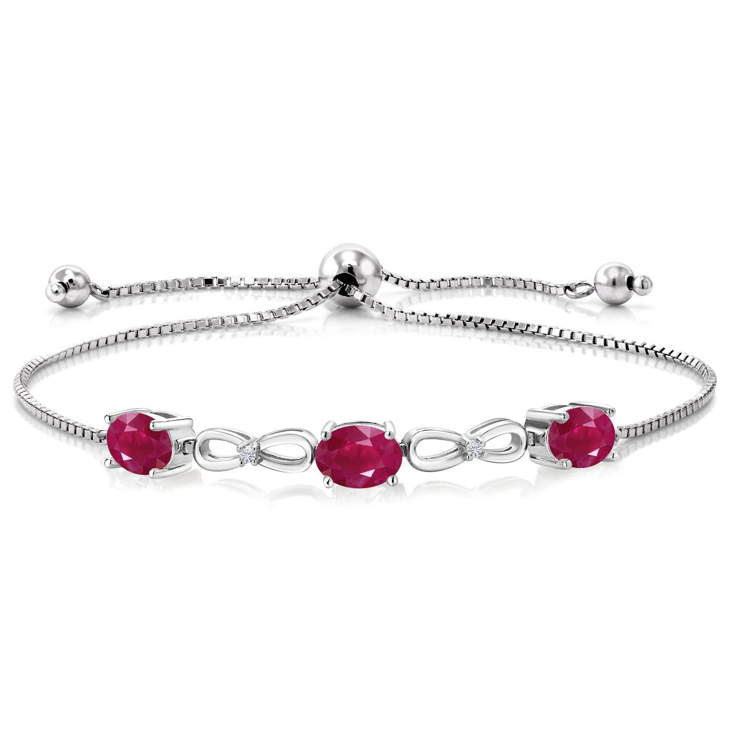 Ruby - July_Bracelet in 925 Sterling Silver