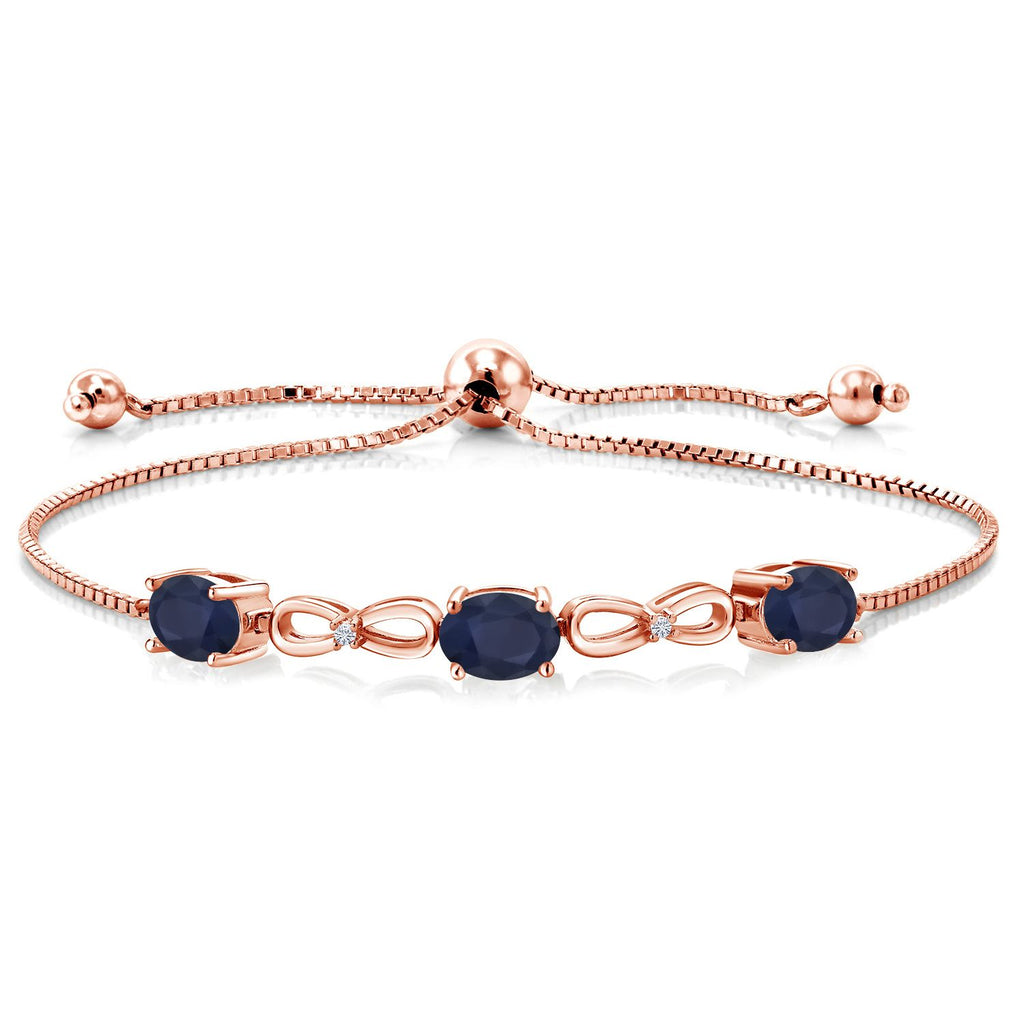Blue Sapphire - September_Bracelet in 925 Rose Gold Plated Silver