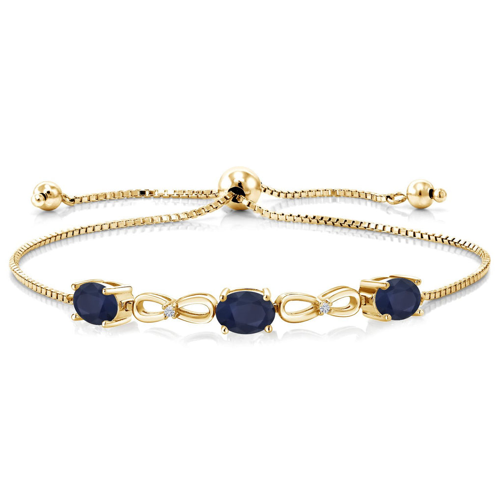 Blue Sapphire - September_Bracelet in 925 Yellow Gold Plated Silver