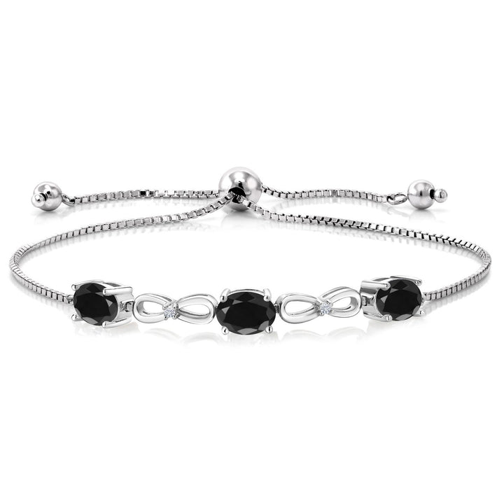 Black Sapphire - September_Bracelet in 925 Sterling Silver