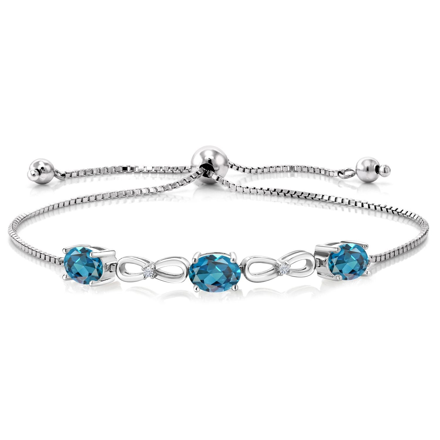 London Blue Topaz - November_Bracelet in 925 Sterling Silver
