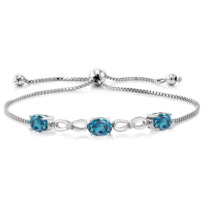 London Blue Topaz - November_Bracelet in 925 Sterling Silver