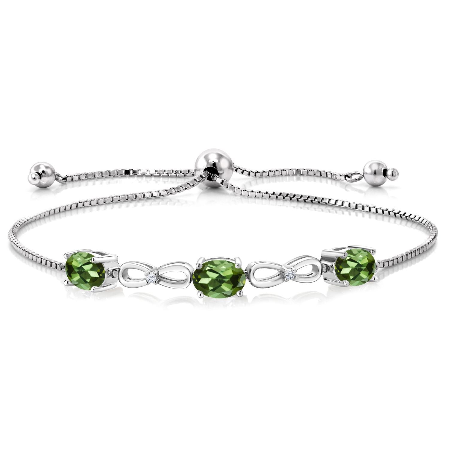 Green Tourmaline - October_Bracelet in 925 Sterling Silver